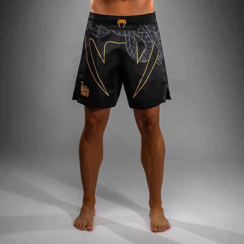 Venum Serpenti Fight Shorts - Black/Silver/Gold - Image 4