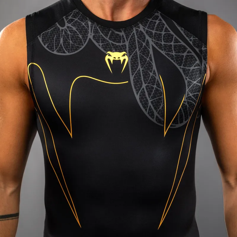Venum Serpenti Sleeveless Rashguard - Black/Silver/Gold - Image 4