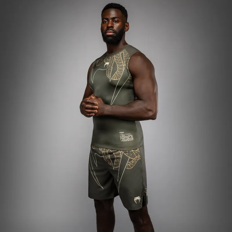 Venum Serpenti Sleeveless Rashguard - Khaki/Bronze/Ivory - Image 2
