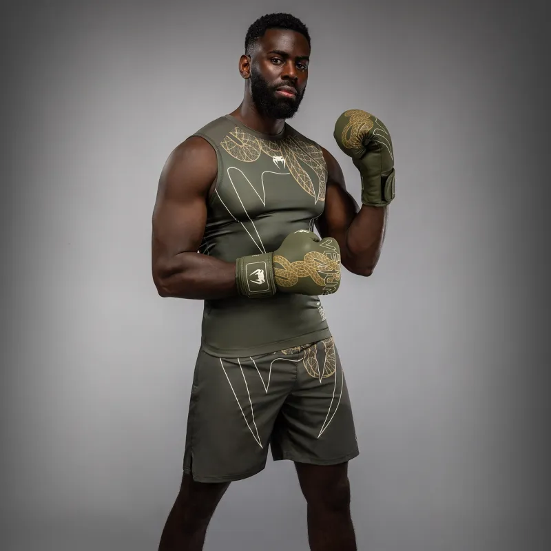 Venum Serpenti Sleeveless Rashguard - Khaki/Bronze/Ivory - Image 3