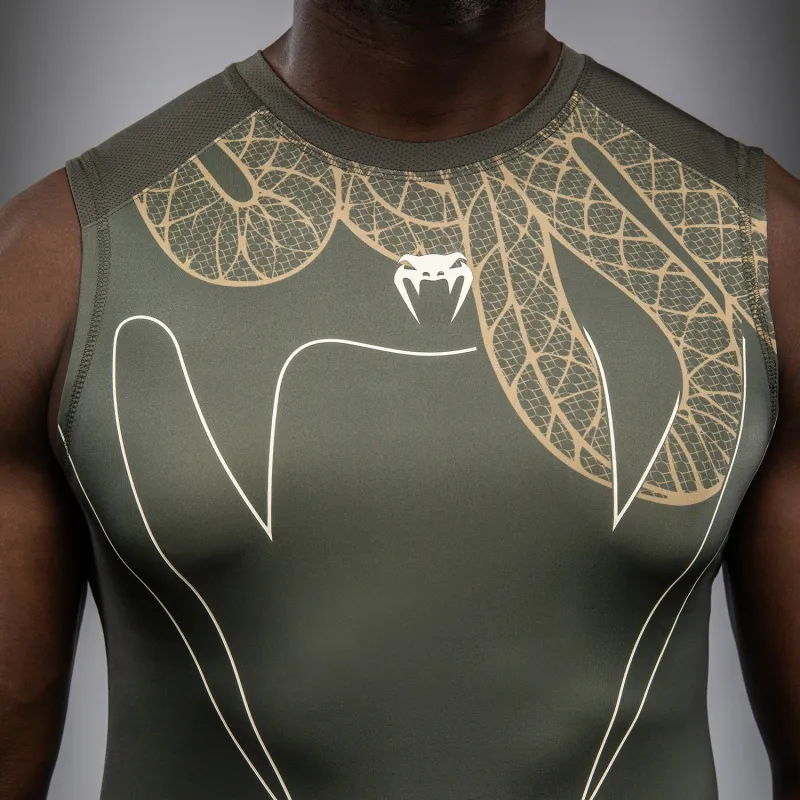 Venum Serpenti Sleeveless Rashguard - Khaki/Bronze/Ivory - Image 4