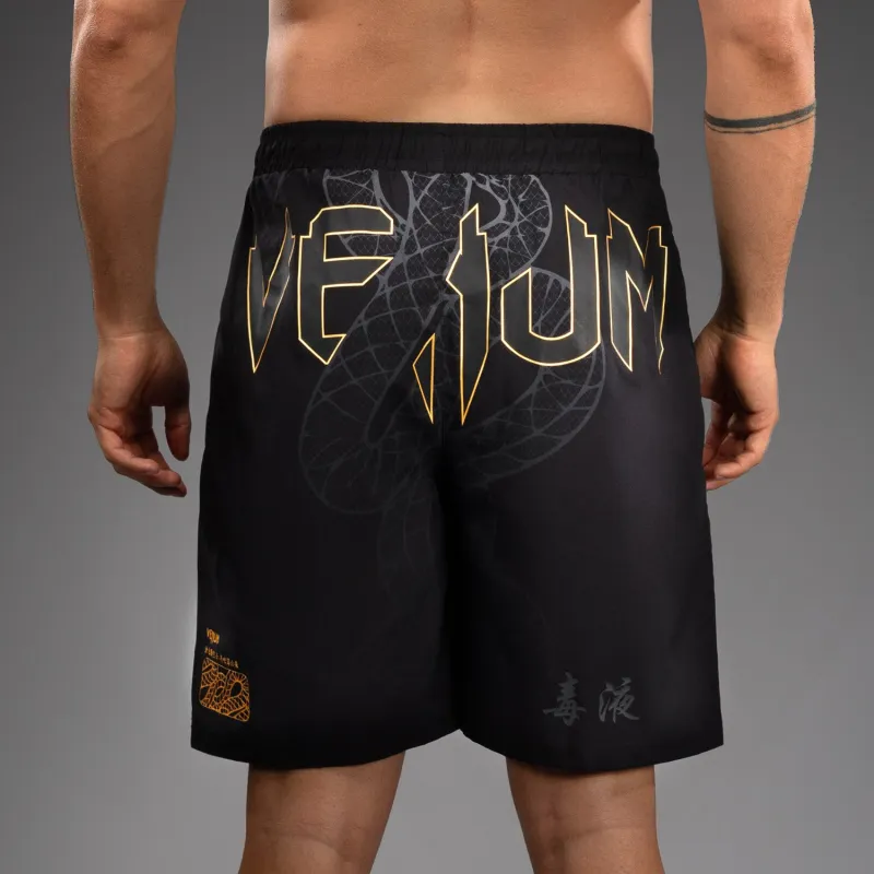 Venum Serpenti Training Shorts - Black/Silver/Gold - Image 5