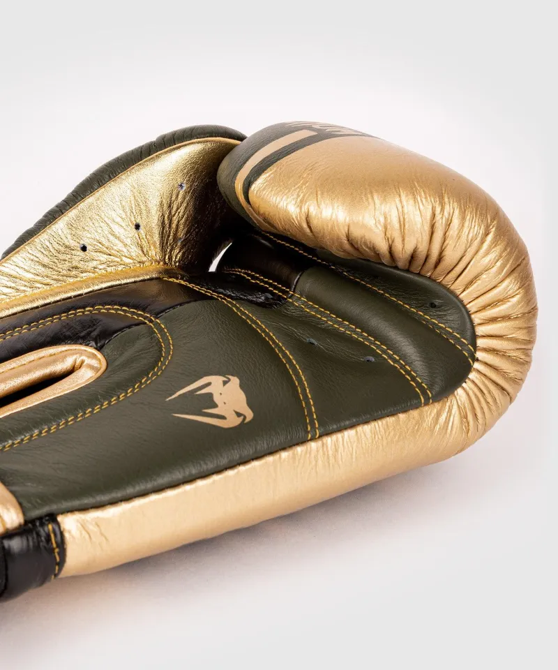 Venum Shield Pro Boxing Gloves Velcro - Khaki/Gold - Image 5
