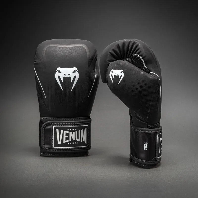 Venum Stealth Boxing Gloves - Black/White - Image 2
