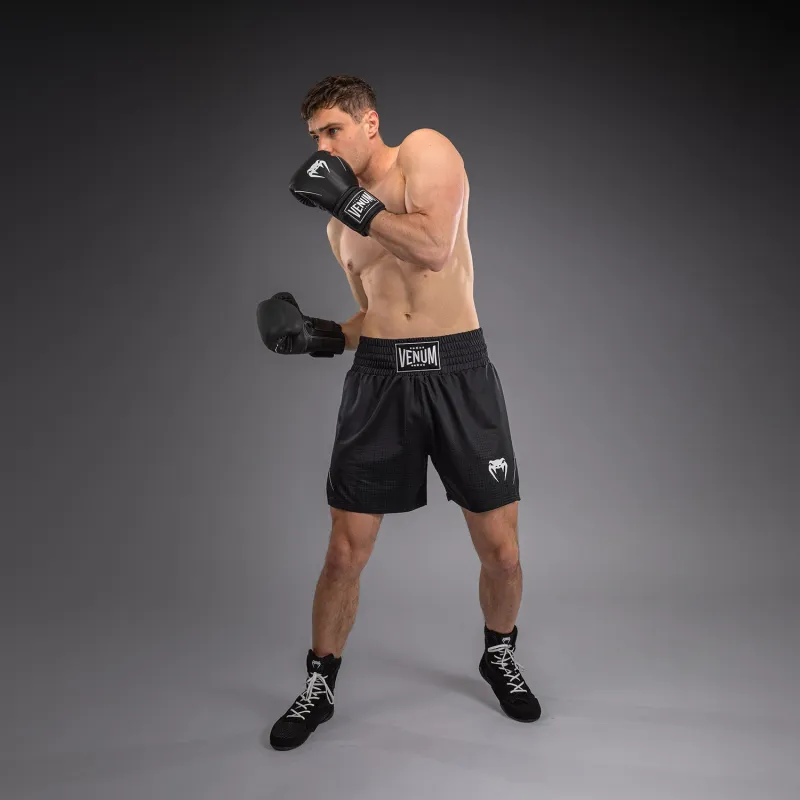 Venum Stealth Boxing Shorts - Black/White - Image 4