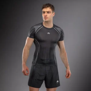 Venum Stealth Short Sleeve Rashguard - Black/White