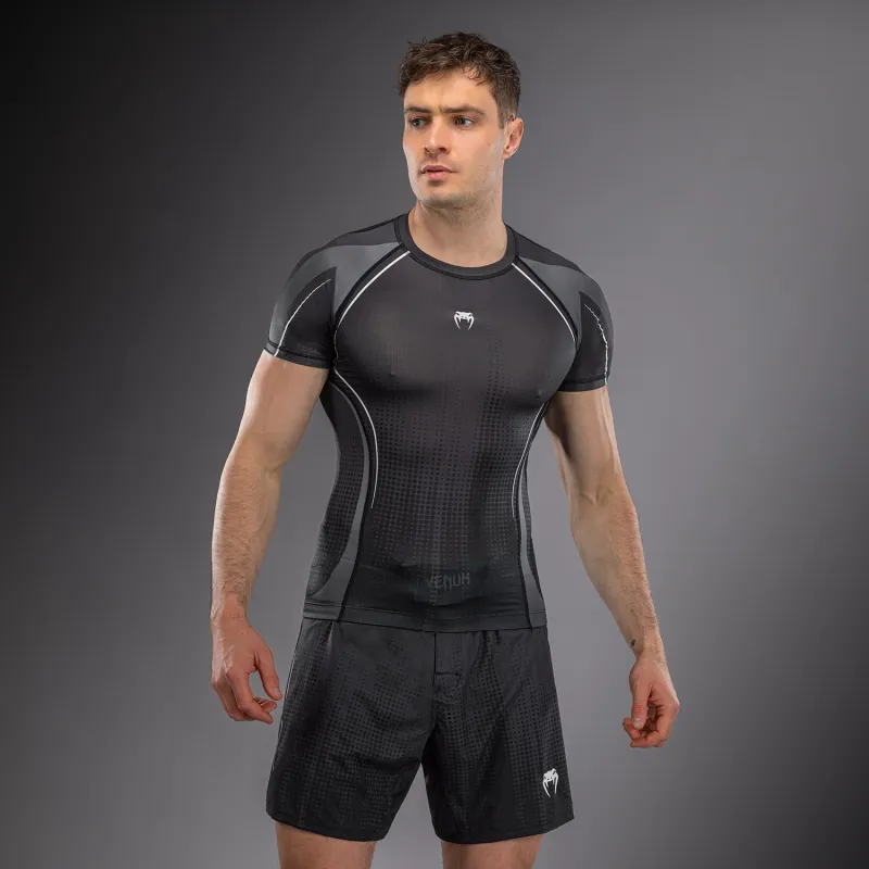 Venum Stealth Short Sleeve Rashguard - Black/White