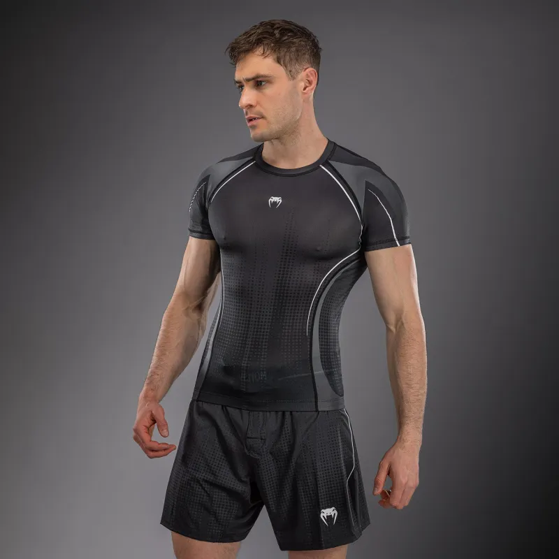 Venum Stealth Short Sleeve Rashguard - Black/White - Image 3