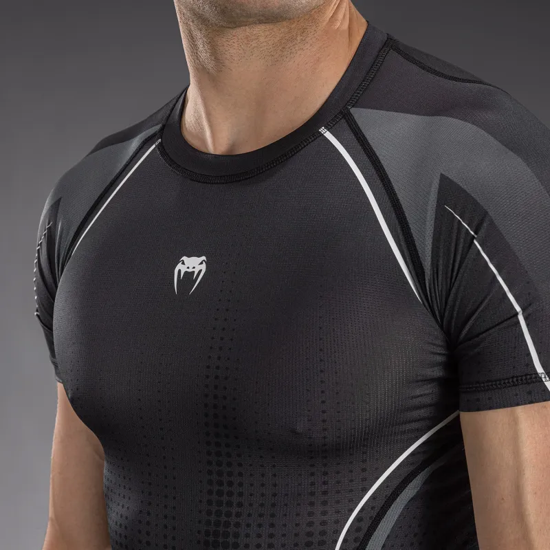 Venum Stealth Short Sleeve Rashguard - Black/White - Image 5