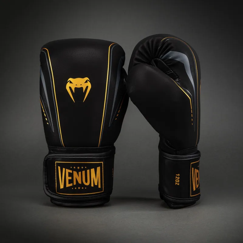 Venum Streamline Boxing Gloves - Black/Gold - Image 2