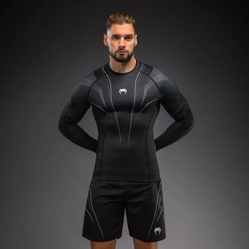 Venum Streamline Long Sleeve Rashguard - Black/White - Image 2