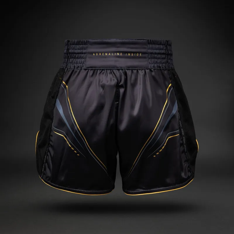 Venum Streamline Muay Thai Shorts - Black/Gold - Image 4