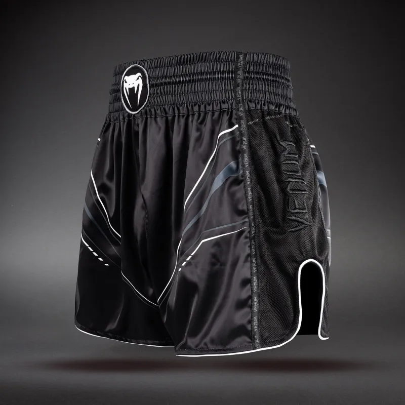 Venum Streamline Muay Thai Shorts - Black/White - Image 2