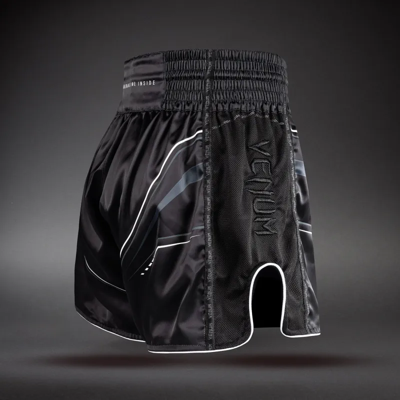 Venum Streamline Muay Thai Shorts - Black/White - Image 4