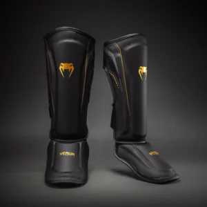 Venum Streamline Shin Guards - Black/Gold