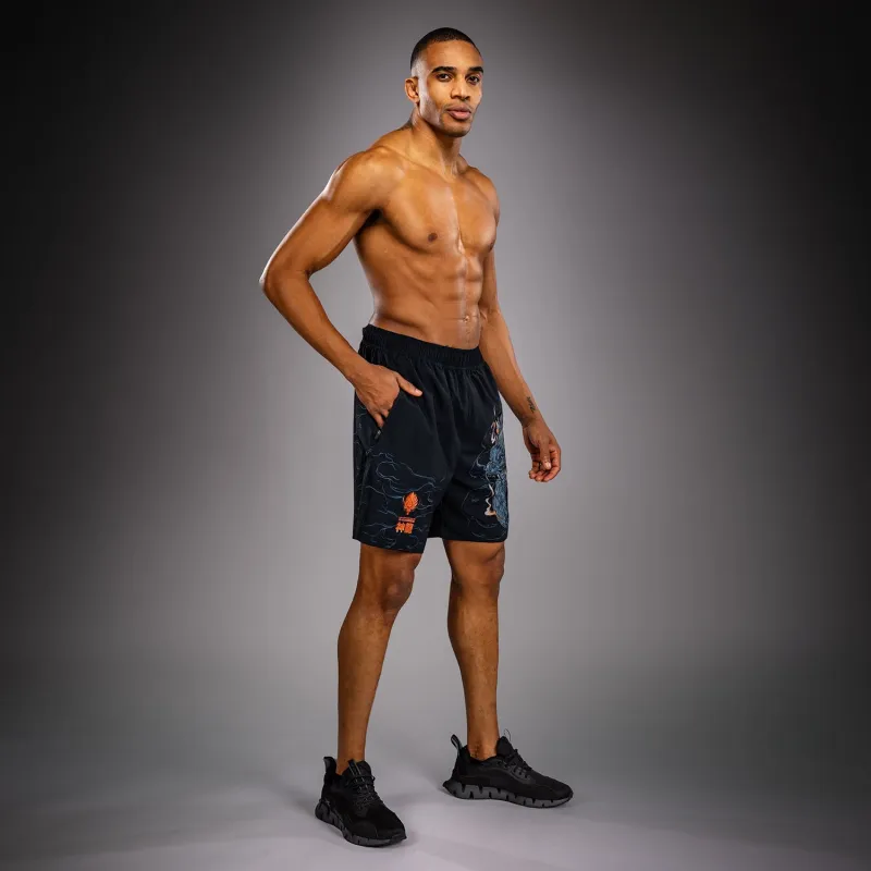 Venum Thunder Dragon Training Shorts - Black/Grey/Copper - Image 3