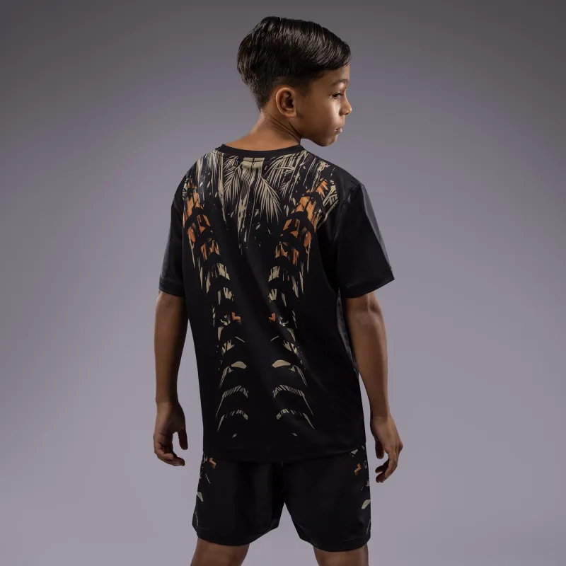 Venum Tiger Kids Dry Tech T-Shirt - Black/Neon Orange - Image 3