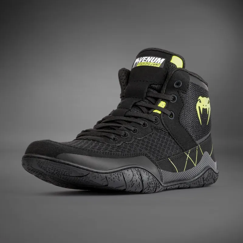 Venum Training Camp 4.0 Wrestling Shoes - Black/Neon Green - Image 2