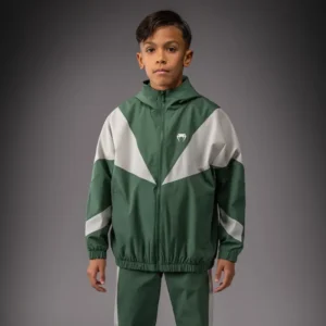 Venum Vectra Kids Track Jackets - Forest Green/ Off White
