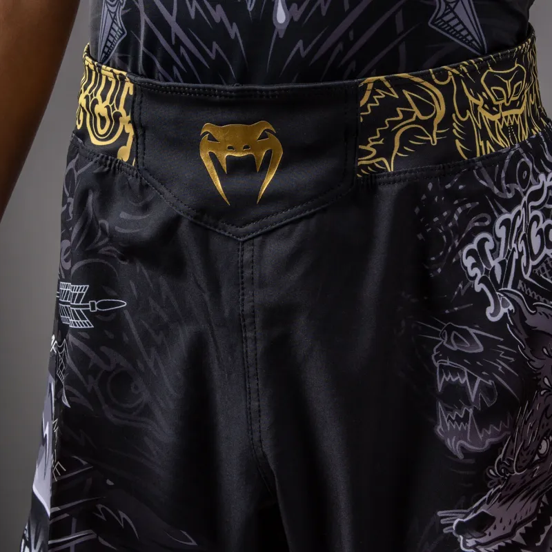 Venum Wolf Atak Kids Fightshorts - Black/Grey - Image 4