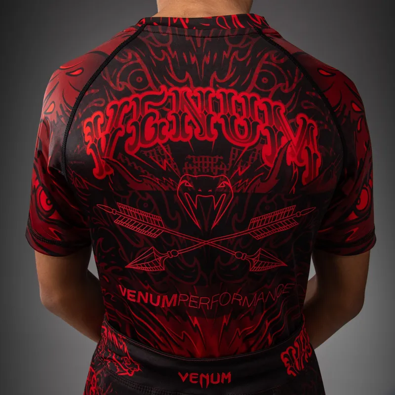 Venum Wolf Atak Kids Short Sleeve Rashguard - Black/Red - Image 5