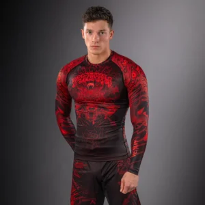 Venum Wolf Atak Long Sleeve Rashguard - Black/Red