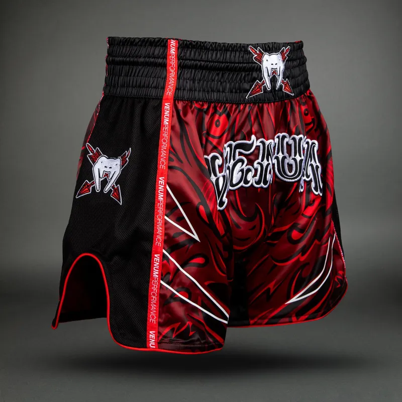 Venum Wolf Atak Muay Thai Shorts - Black/Red - Image 3