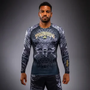 Venum Wolf Atak Long Sleeve Rashguard - Black/Grey