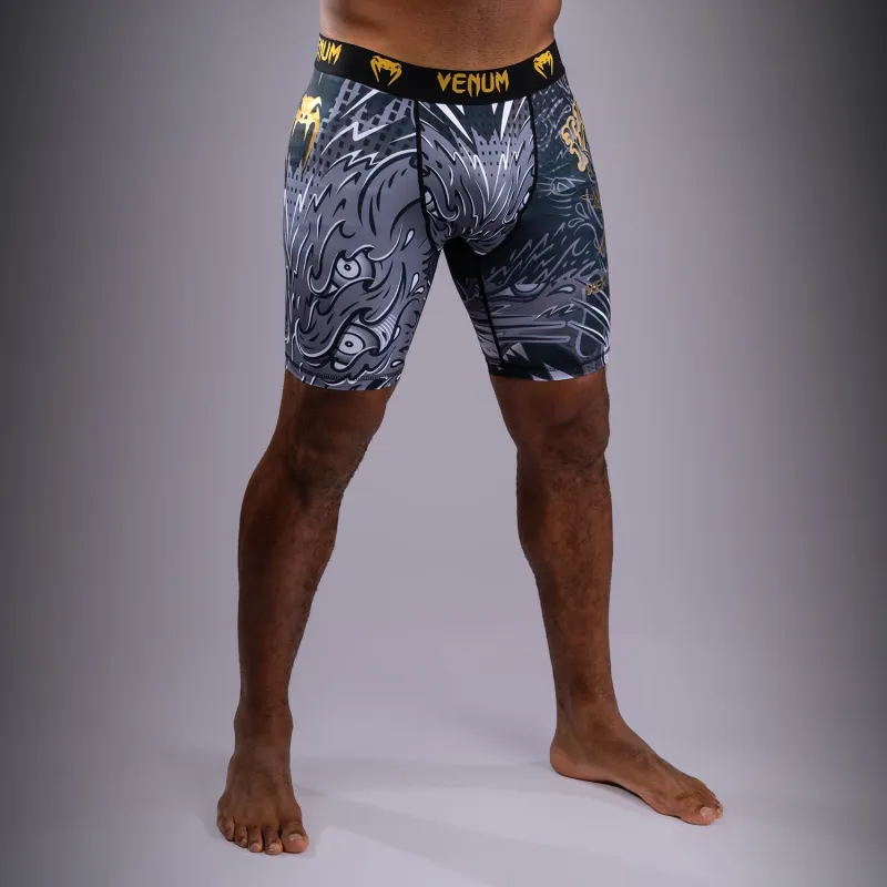 Venum Wolf Atak Vale Tudo Shorts - Black/Grey - Image 2