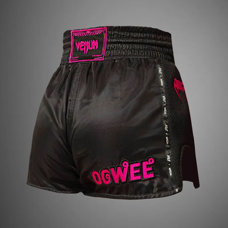 Venum x Dua Muay Thai Shorts - Black/Fuscia Pink - Image 4
