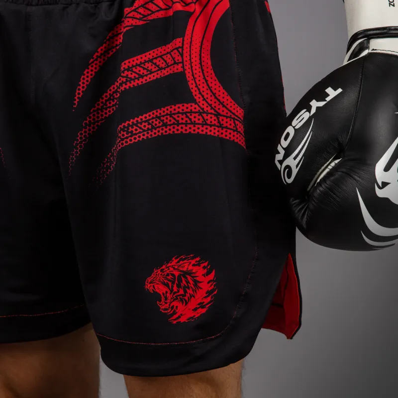 Venum x Mike Tyson Tiger Boxing Shorts - Deep Black/Intense Red - Image 5