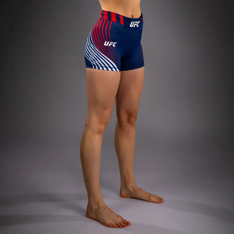 Women's Official UFC Freedom 250 by Venum Blue Personalized Authentic Short Fit Vale Tudo Short - Image 4