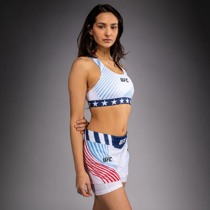 Women's Official UFC Freedom 250 by Venum White Authentic Fight Night Sports Bra - Image 4