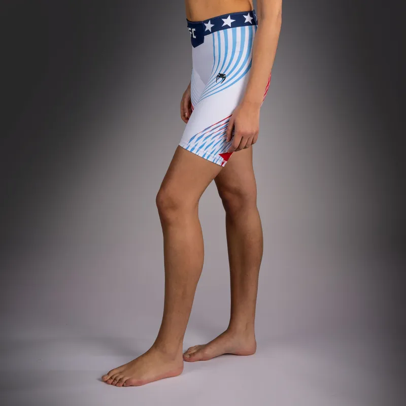 Women's Official UFC Freedom 250 by Venum White Authentic Long Fit Vale Tudo Short - Image 2