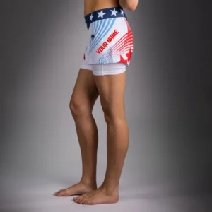Women's Official UFC Freedom 250 by Venum White Personalized Authentic Fight Night Fight Short