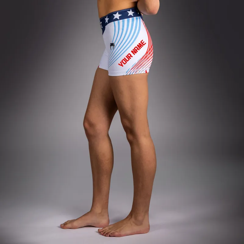 Women's Official UFC Freedom 250 by Venum White Personalized Authentic Short Fit Vale Tudo Short