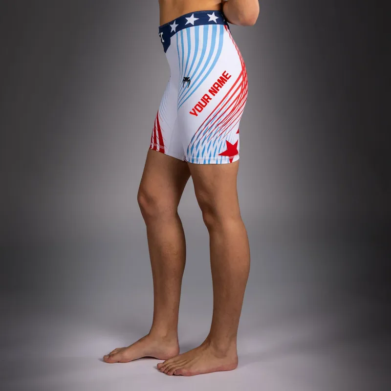 Women's UFC Freedom 250 by Venum White Personalized Authentic Long Fit Vale Tudo Short