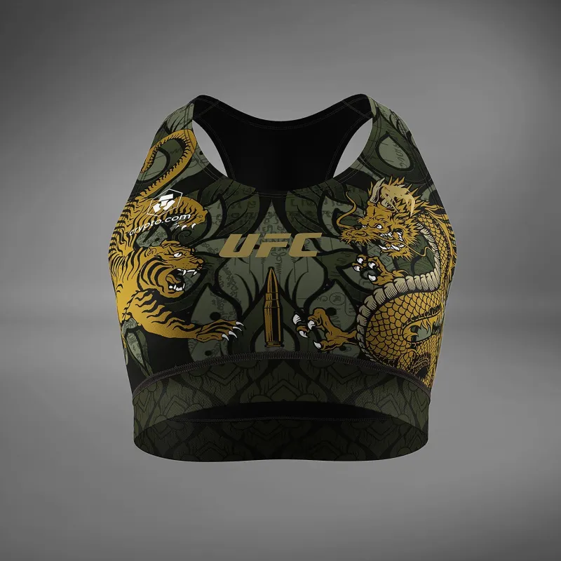 Women’s UFC Unrivaled by Venum Green Valentina Shevchenko Sports Bra - Image 2