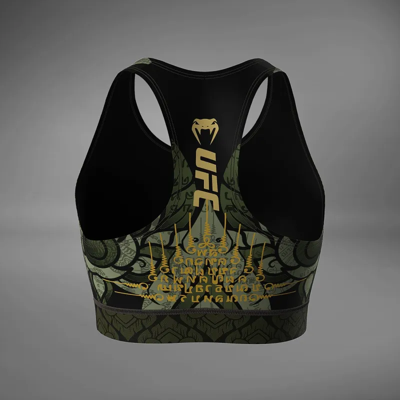 Women’s UFC Unrivaled by Venum Green Valentina Shevchenko Sports Bra - Image 3