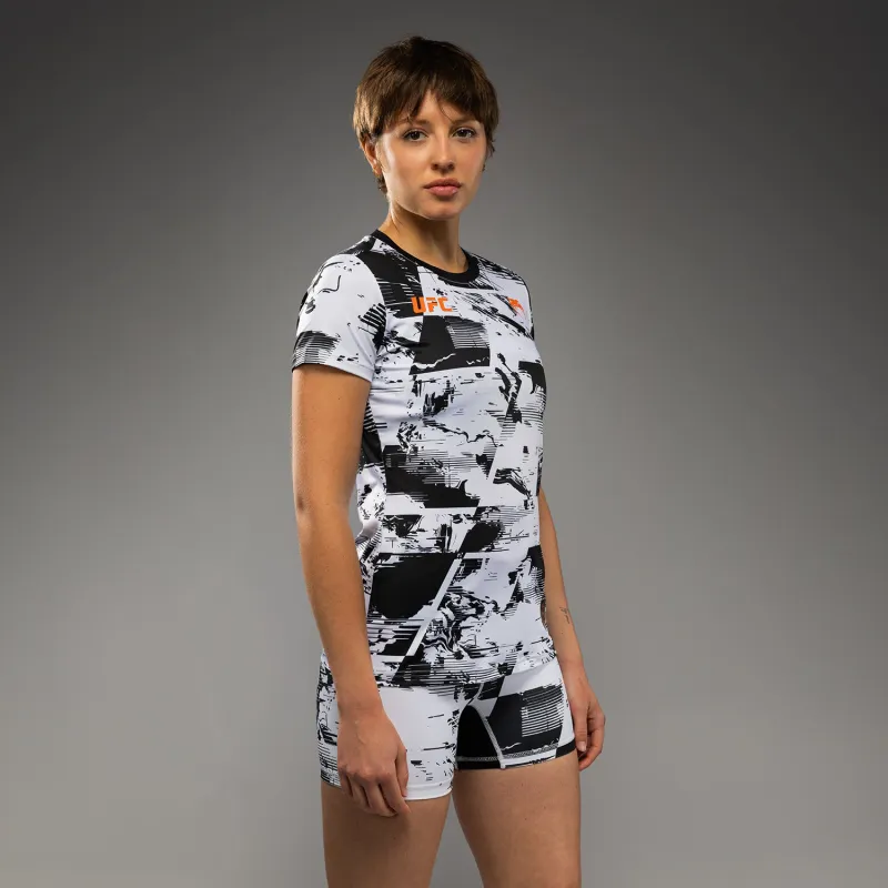 Women’s UFC Zenith by Venum White Authentic Fight Week Performance Short Sleeve T-Shirt - Image 2