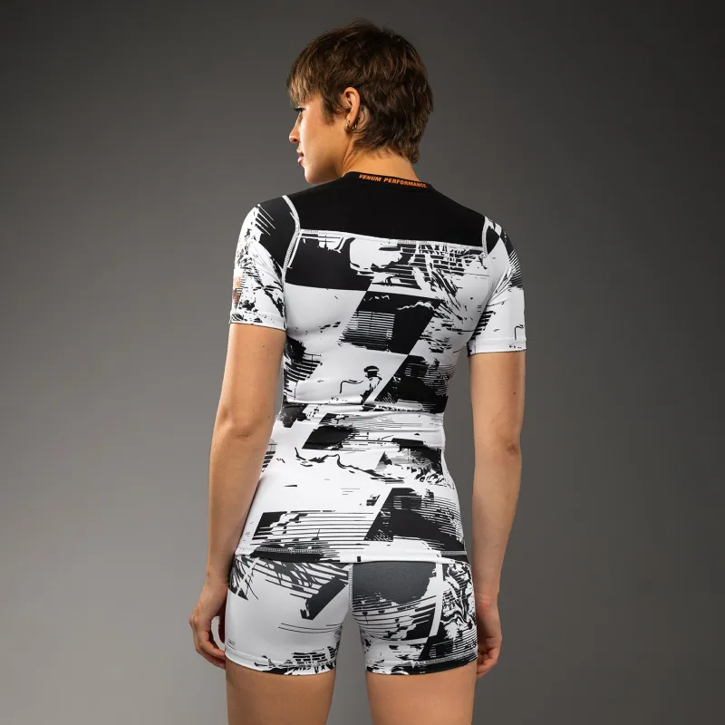 Women’s UFC Zenith by Venum White Authentic Fight Week Performance Short Sleeve Rashguard - Image 4