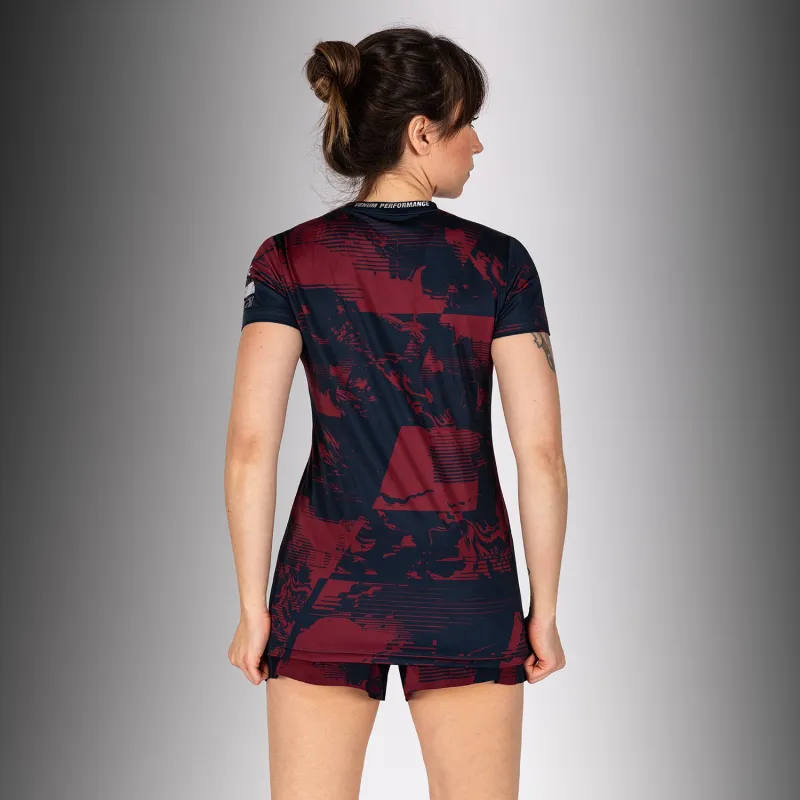 Women’s UFC Zenith by Venum Burgundy Authentic Fight Week Performance Short Sleeve T-Shirt - Image 4